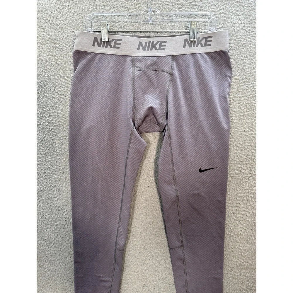 Nike Pants‎ Mens 2XL XXL Gray Chevron Dri Fit Training Tights Running Gym Sports